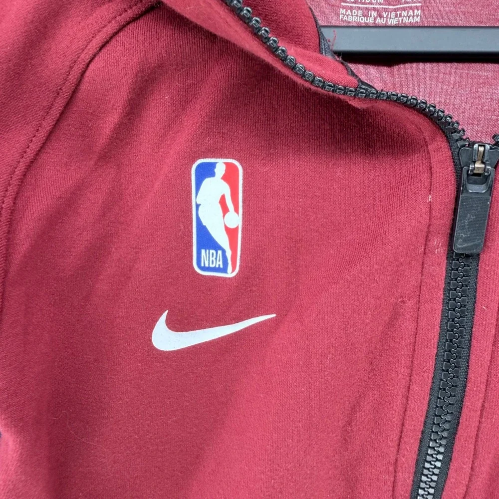 Nike Cleveland Cavaliers Hoodie Kids L 14/16 Red Dri-FIT NBA Basketball Zip Up